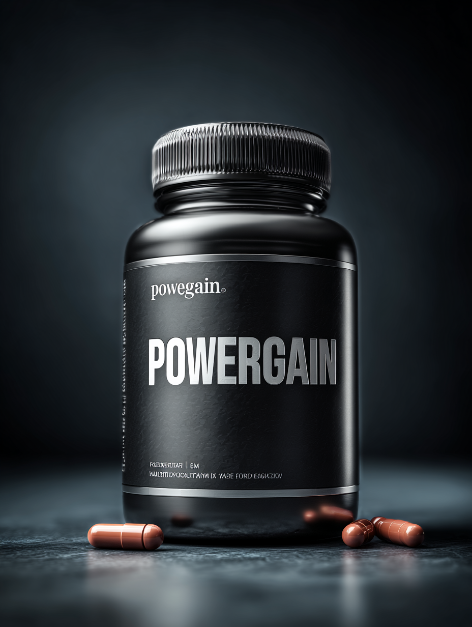 Powergain - supliment natural în capsule pentru îmbunătățirea circulației sanguine, ambalaj premium cu 60 de capsule, produs farmaceutic de calitate superioară pentru susținerea funcțiilor cardiovasculare și a sănătății vasculare